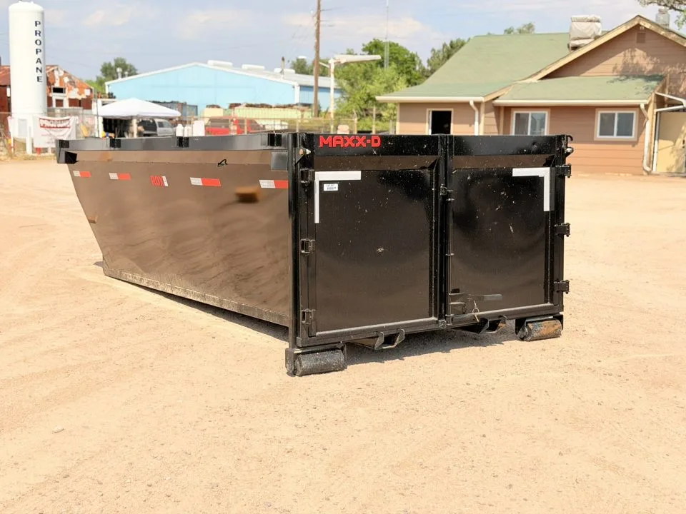 MAXX-D 14 roll-off dump bins in stock at Jayhawk Trailers in Commerce City, Colorado
